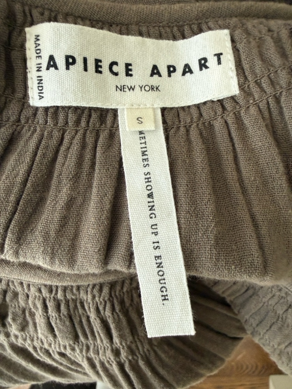 Apiece Apart Organic Cotton Scoop Neck Top - Taupe - Picture 8 of 10